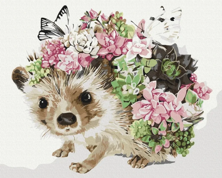 Картина за номерами Весняний їжачок  Brushme 48x60