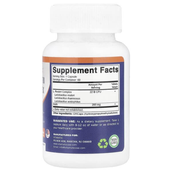 Пробіотики 22 млрд КУО L. Reuteri Vitamatic (L.Reuteri Complex) 60 капсул