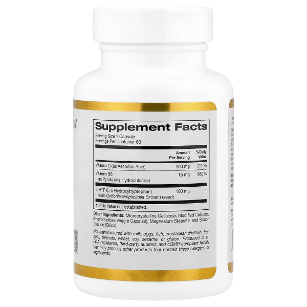 5-HTP з вітамінами B6 і C California Gold Nutrition (5-HTP with Vitamin B6 & Vitamin C) 60 капсул