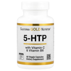 5-HTP з вітамінами B6 і C California Gold Nutrition (5-HTP with Vitamin B6 &amp; Vitamin C) 60 капсул