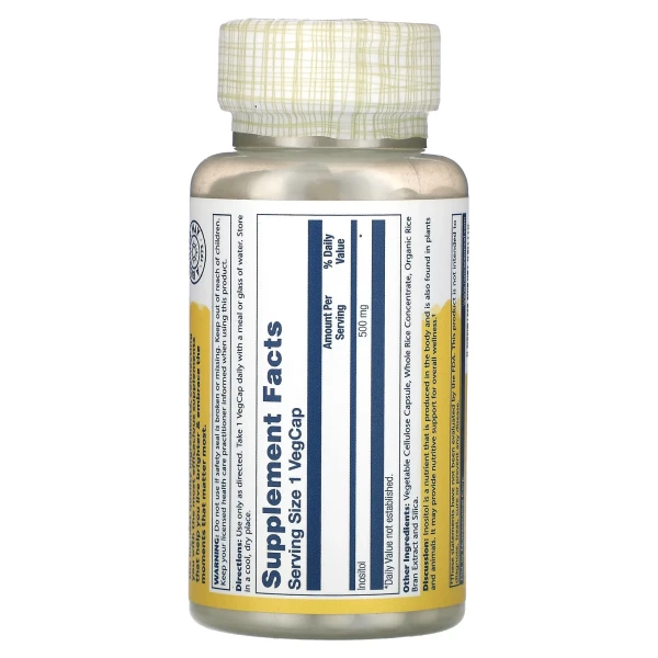 Інозитол Solaray (Inositol) 500 мг 100 капсул