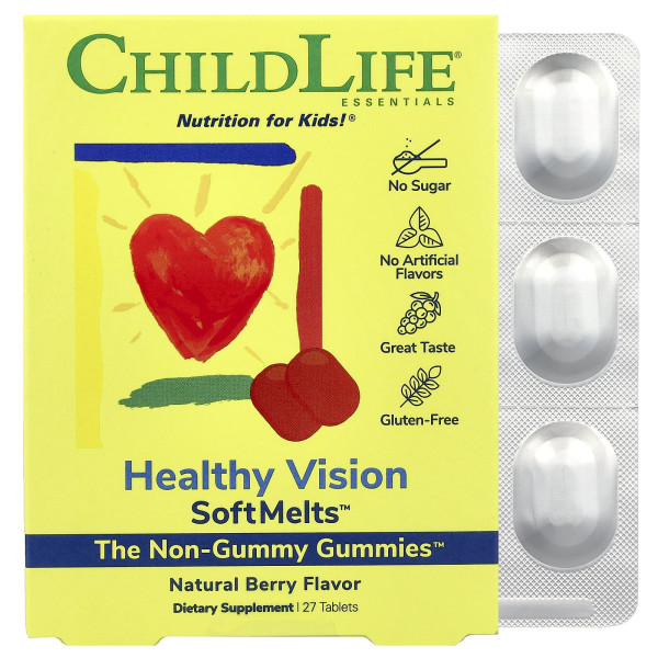 Комплекс здорового зору ChildLife Essentials (Healthy Vision SoftMelts) 27 жувальних цукерок з ягідним смаком