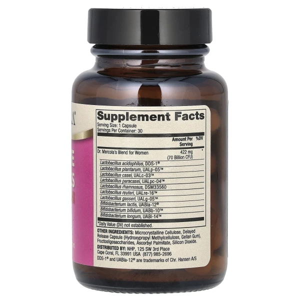 Пробіотики для жінок Dr. Mercola (Probiotics for Women) 70 млрд KУО 30 капсул
