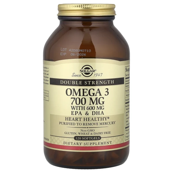 Омега-3 ЕПК та ДГК подвійна сила Solgar (Omega-3 EPA & DHA) 120 капсул