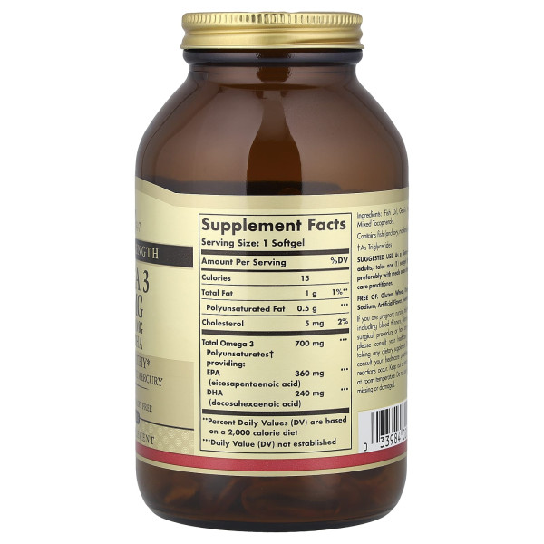 Омега-3 ЕПК та ДГК подвійна сила Solgar (Omega-3 EPA & DHA) 120 капсул