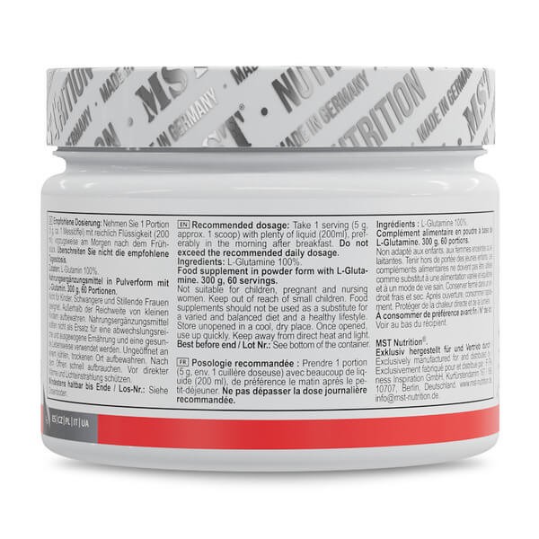 Глютамин MST (Glutamine) 300 г безвкусно
