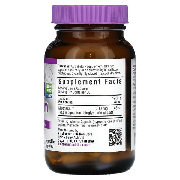 Хелатний магній Bluebonnet Nutrition (Chelated Magnesium) 60 капсул