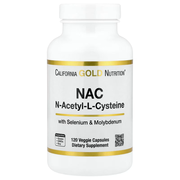 California Gold Nutrition, N-ацетил-L-цистеїн із молібденом і селеном, 120 вегетаріанських капсул
