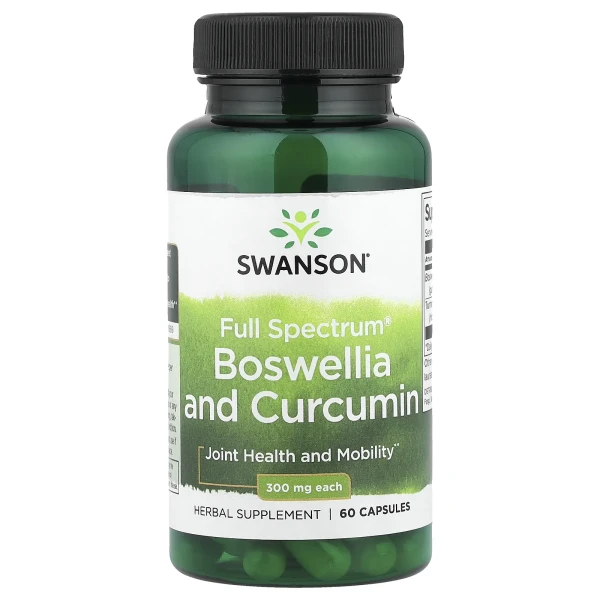Босвеллия и куркумин Swanson (Full spectrum boswellia and curcumin) 300 мг 60 капсул