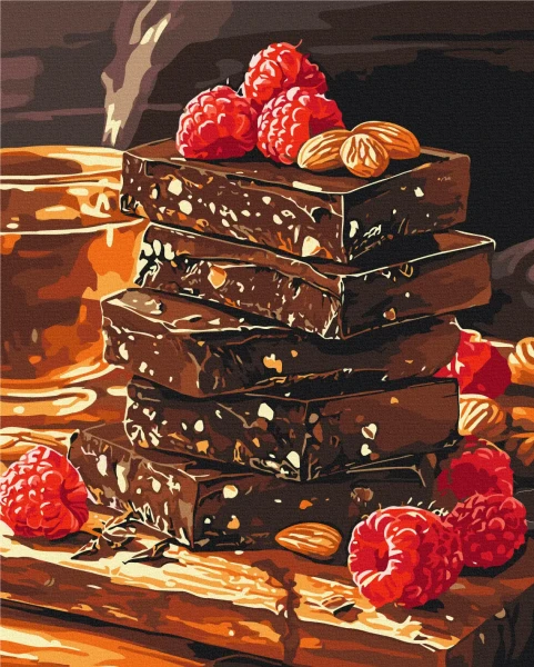 Картина за номерами Шоколад з горішками та фруктами  Brushme 40x50