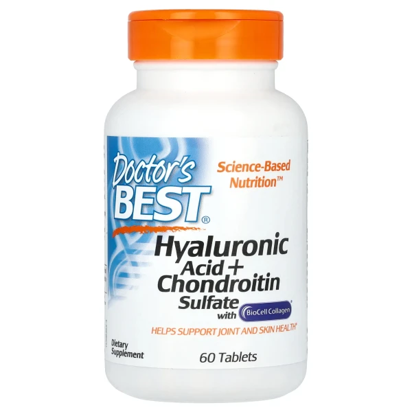 Гіалуронова кислота з сульфатом хондроїтину та колагеном Doctor's Best (Hyaluronic acid + Chondroitin sulfate with Collagen) 60 таблеток