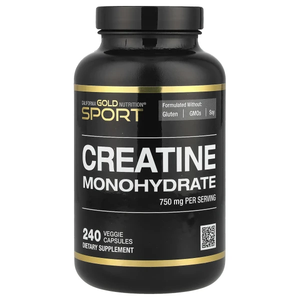 Креатин моногидрат California Gold Nutrition (Creatine) 240 капсул