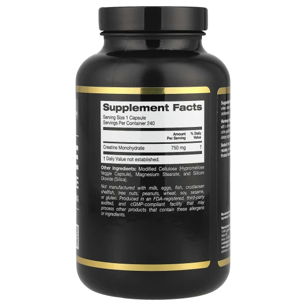 Креатин моногидрат California Gold Nutrition (Creatine) 240 капсул
