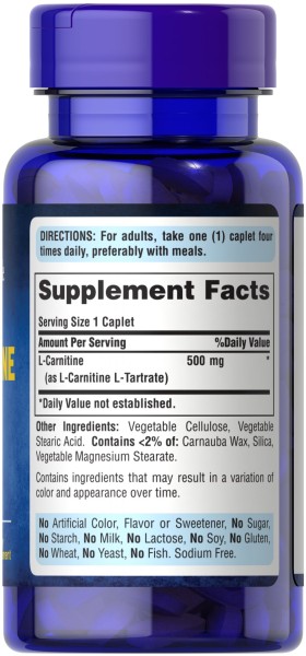 Л-карнітин 500 мг Puritan's Pride (L-Carnitine) 60 таблеток
