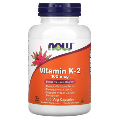 Вітамін K2 NOW Foods (Vitamin K2) 100 мкг 250 вегетаріанських капсул