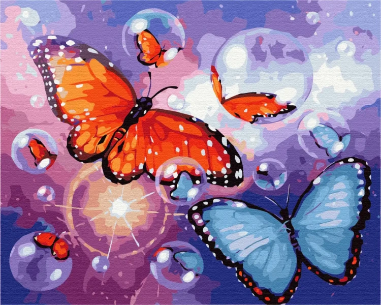 Картина за номерами Метелики з бульбашками  Brushme 48x60
