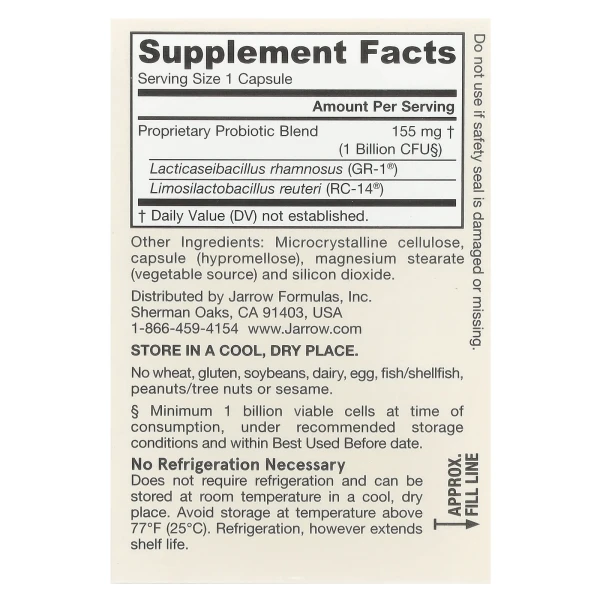 Пробіотик для жінок Jarrow Formulas (Vegan Fem Dophilus®) 1 млрд КУО 30 рослинних капсул