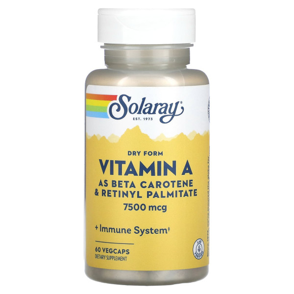 Вітамін А Solaray (Dry Vitamin A) 25000 МО 60 капсул