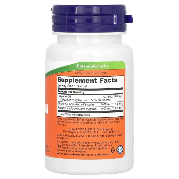Олія орегано Now Foods (Oregano Oil) 90 капсул