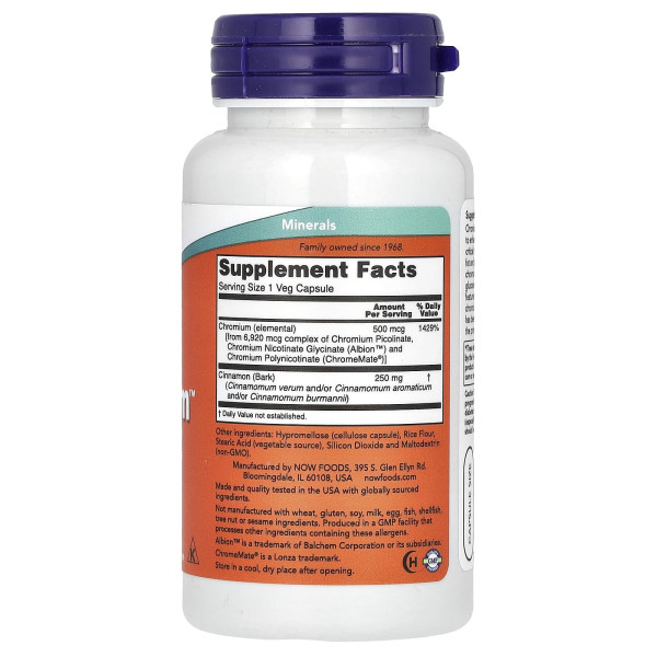Хром Now Foods (Tri-Chromium) 500 мкг 90 капсул