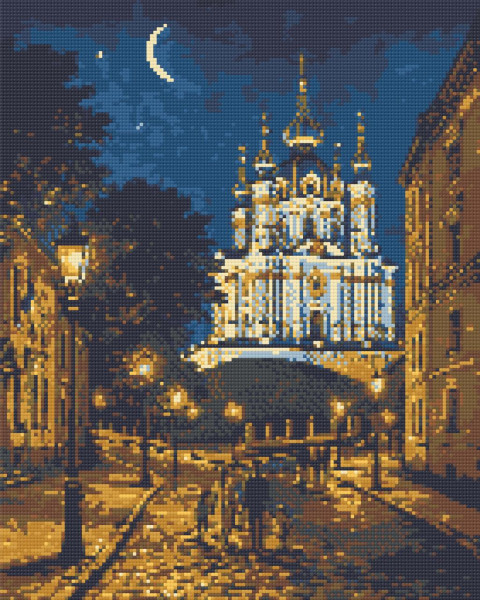 Алмазна мозаїка/вишивка Вечірній Київ 40x50 Origami