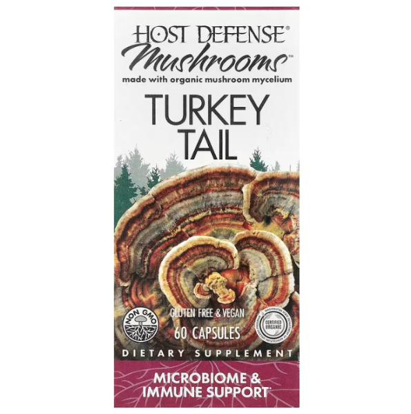 Траметес різнокольоровий Host Defense (Turkey Tail) 60 капсул