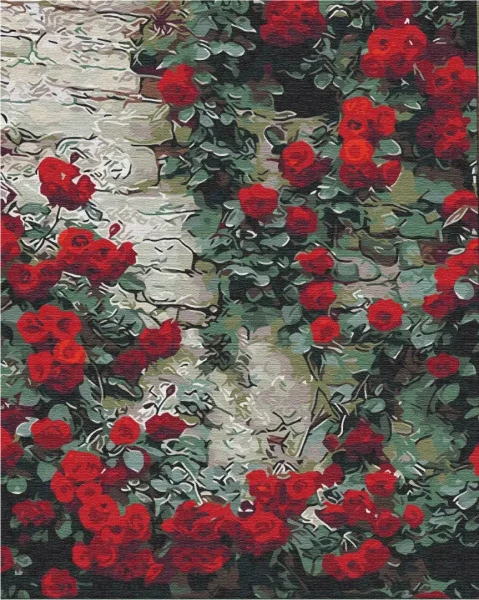 Картина за номерами Квіти біля будинку  Brushme 48x60