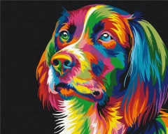 Преміум картина за номерами Райдужна собака Brushme 40x50