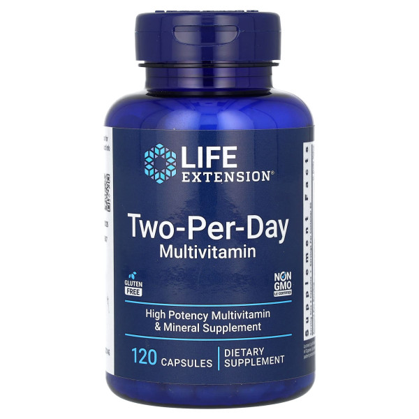 Мультивітаміни для прийому двічі на день Life Extension (Two-Per-Day Multivitamin) 120 капсул