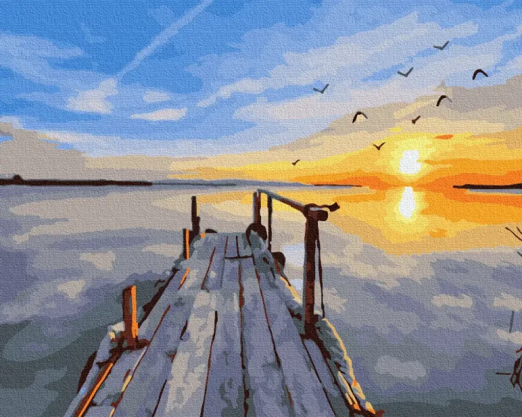 Картина по номерам Запад у пристани Brushme 40x50
