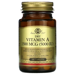 Вітамін А Solgar (Dry vitamin A) 5000 МО 100 таблеток