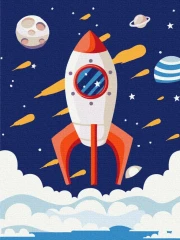 Картина за номерами Космічна ракета  Brushme 30x40