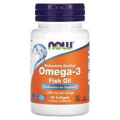 Омега-3 для серця Now Foods (Omega-3 180 EPA/120 DHA) 30 капсул