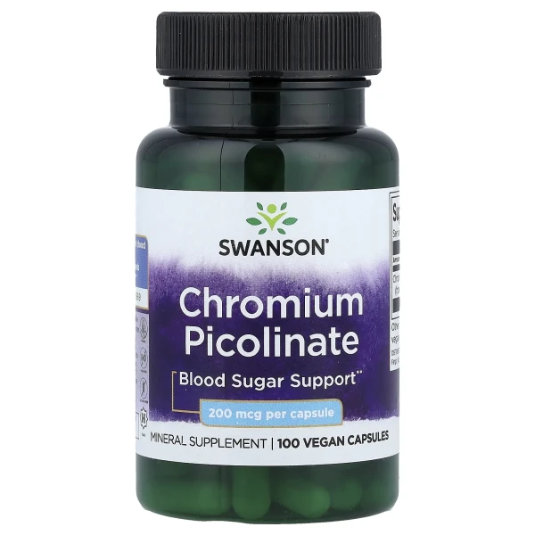 Хром піколінат Swanson (Chromium picolinate) 200 мкг 100 капсул