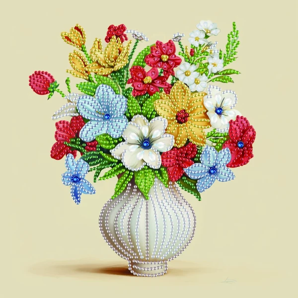 Алмазная мозаика Цветы в вазе 25x25 Brushme