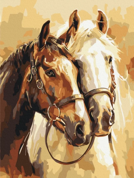 Картина за номерами Благородні коні 30x40 Brushme