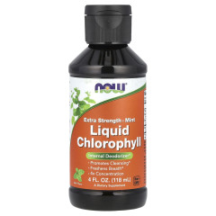 Рідкий хлорофіл посиленої дії NOW Foods (Liquid Chlorophyll) 118 мл зі смаком м’яти