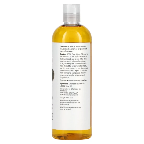 NOW Foods, Solutions, олія жожоба, (473 мл)