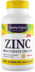 Цинк бісгліцинат, Zinc, Healthy Origins, 50 мг, 120 вегетаріанських капсул