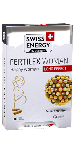 Підтримка фертильності для жінок, Fertilex Woman, Swiss Energy, комплекс продовженої дії, 30 веганських капсул