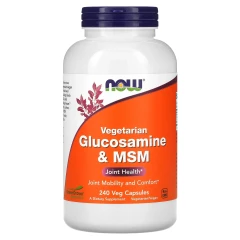Вегетаріанський комплекс із глюкозаміном і МСМ NOW Foods (Glucosamine &amp; MSM) 240 вегетаріанських капсул