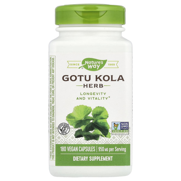 Готу кола Nature's Way (Gotu Kola Herb) 475 мг 180 веганських капсул