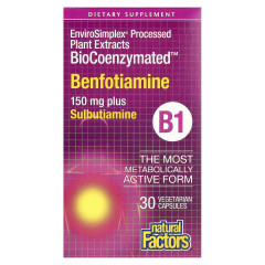 Бенфотіамін Natural Factors (Benfotiamine) 150 мг 30 капсул