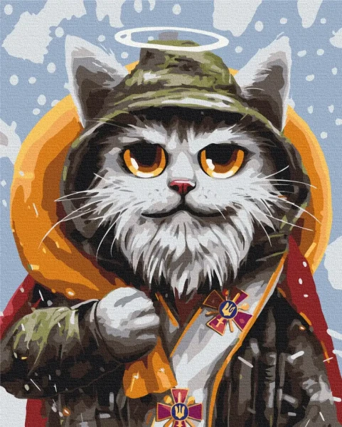 Картина за номерами Котик святий Миколай ©Маріанна Пащук  Brushme 48x60