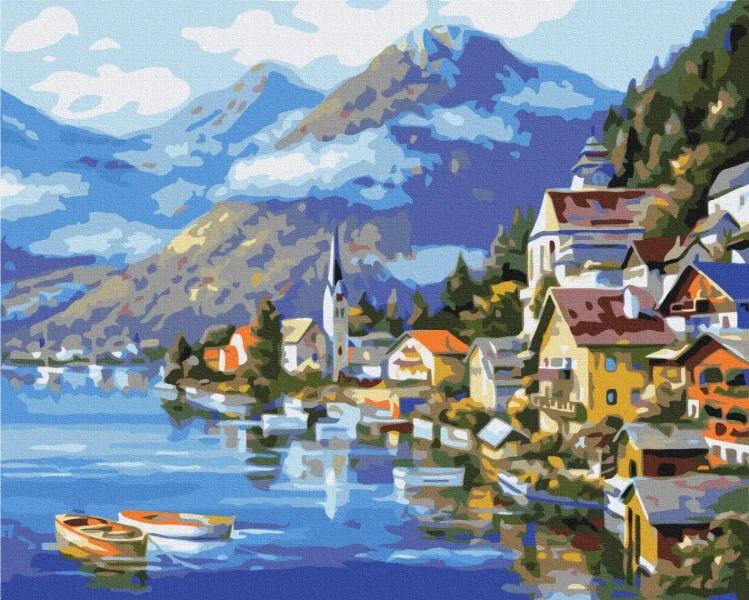 Картина за номерами Селище у підніжжя гори  Brushme 48x60