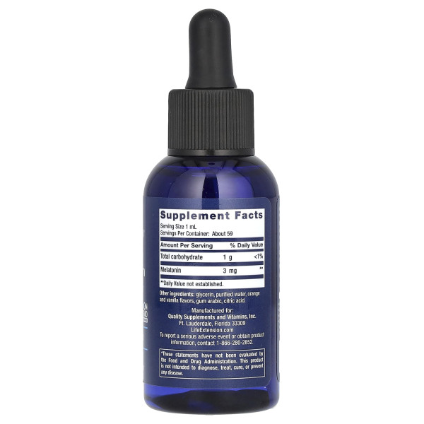 Мелатонин жидкий быстродействующий Life Extension (Fast Acting Liquid Melatonin) 3 мг 59 мл
