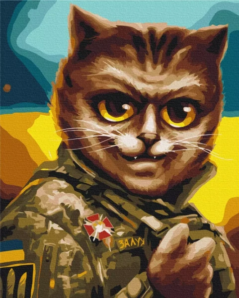 Картина за номерами Котик Головнокомандувач ©Маріанна Пащук 40x50 Brushme