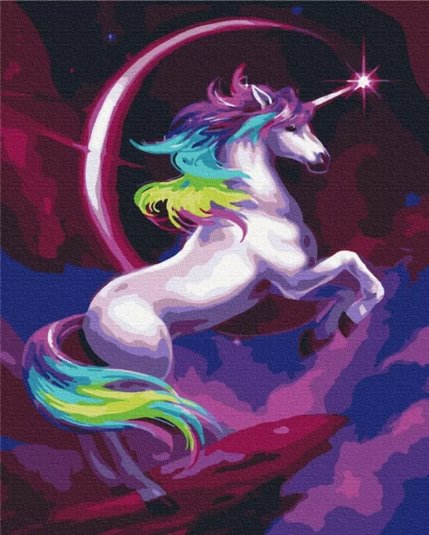 Картина за номерами Казковий райдужний єдиноріг 40x50 Brushme