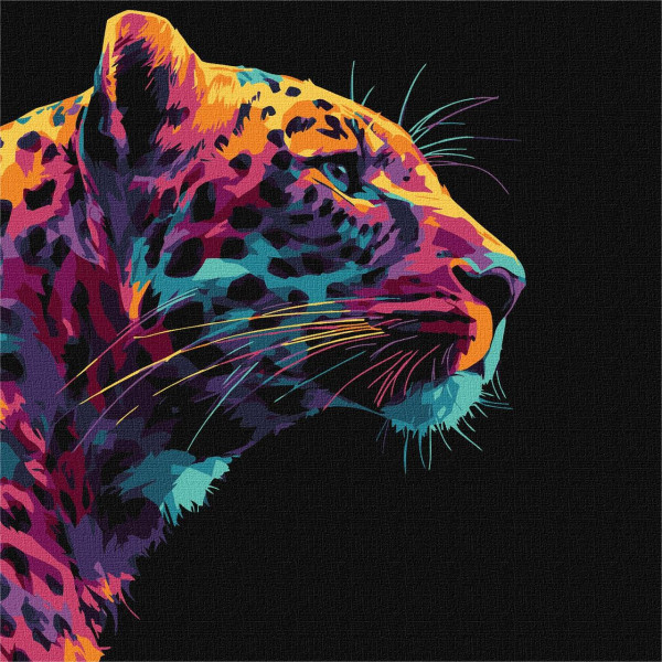 Картина за номерами Яскравий леопард 30x30 см Ideyka