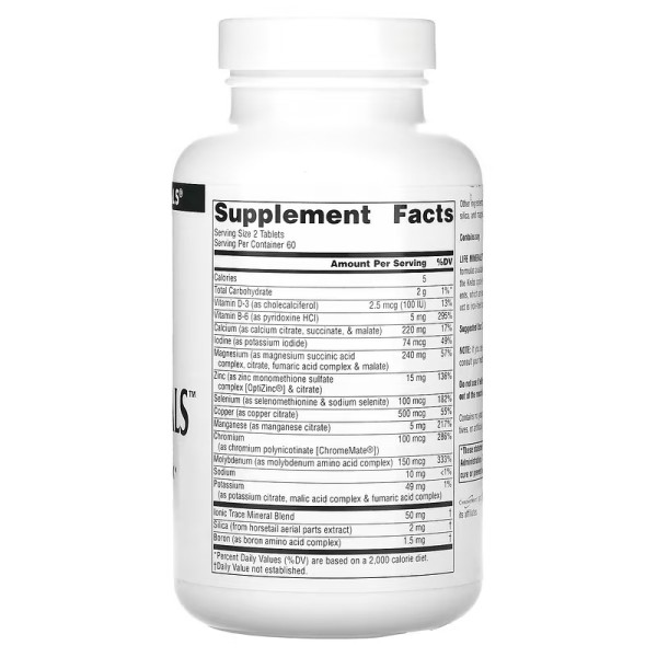 Комплекс минералов для здоровья Source Naturals (Life Minerals) 120 таблеток